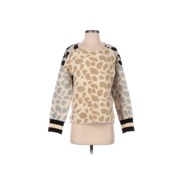 Central Park West NY Color Blocked Animal Print Sweater S - Picture 3 of 5